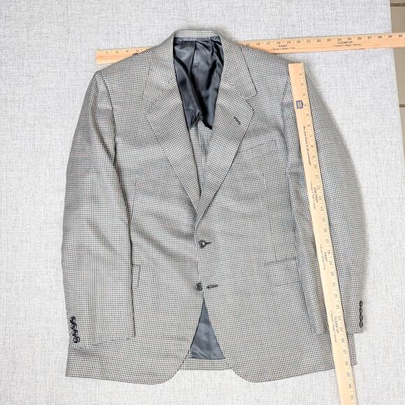 Oxxford Clothes Men's Houndstooth Blazer Jacket Golden Fleece wool 46R - Picture 7 of 12